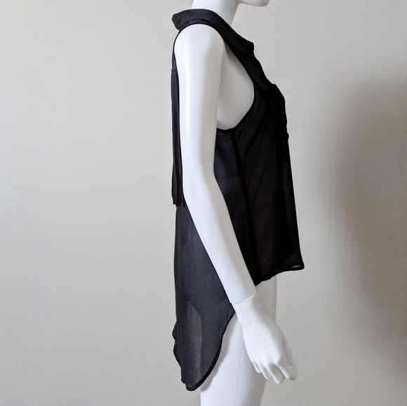 High Low Fringe Chiffon Top - Picture 2 of 5